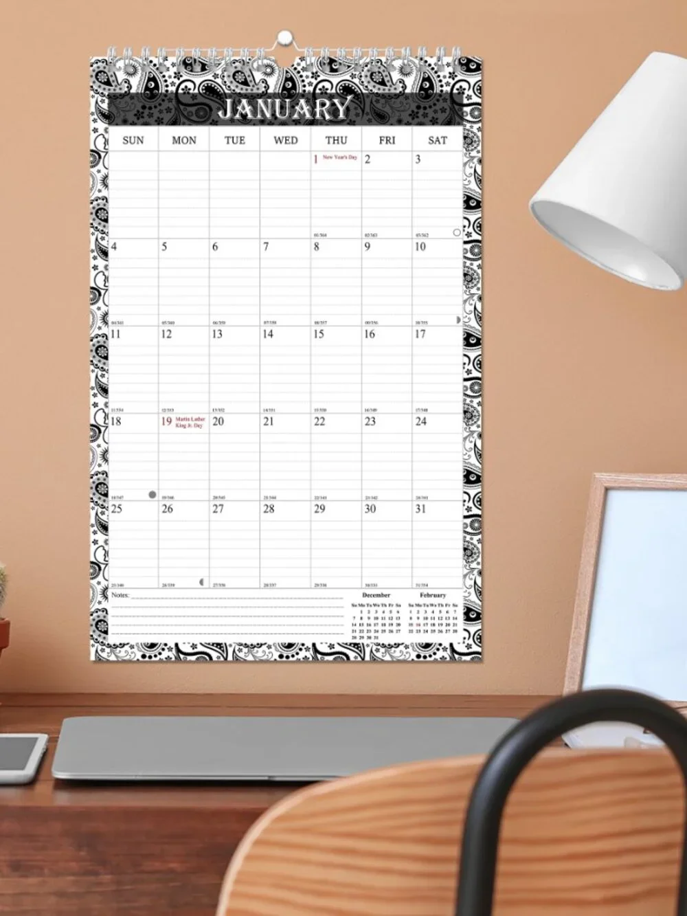 2026-2027 Wall Calendar Spiral-bound Twin-Wire Binding - 18 Months 8.5